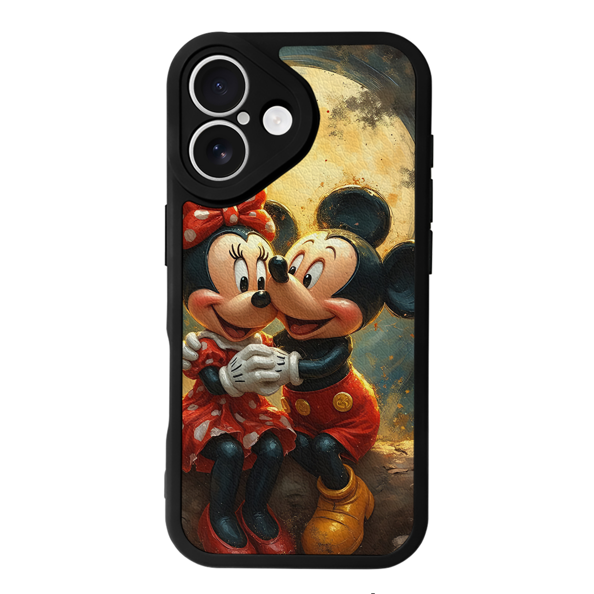 （画像用） ミッキーマウス Mickey Mouse 【iPhone 16シリーズ対応】シリコンスマホケース（レザー調） 材質：シリコン